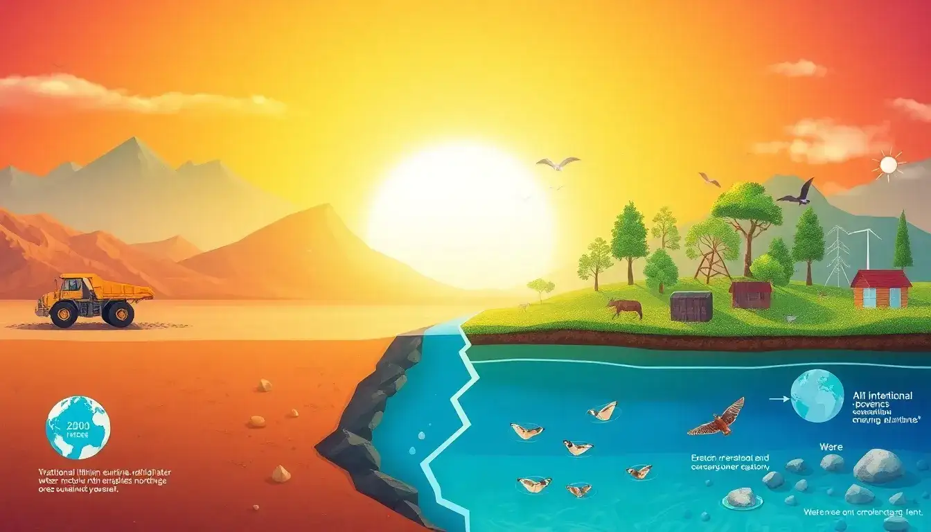 How does the extraction of lithium from different sources compare in terms of environmental impact