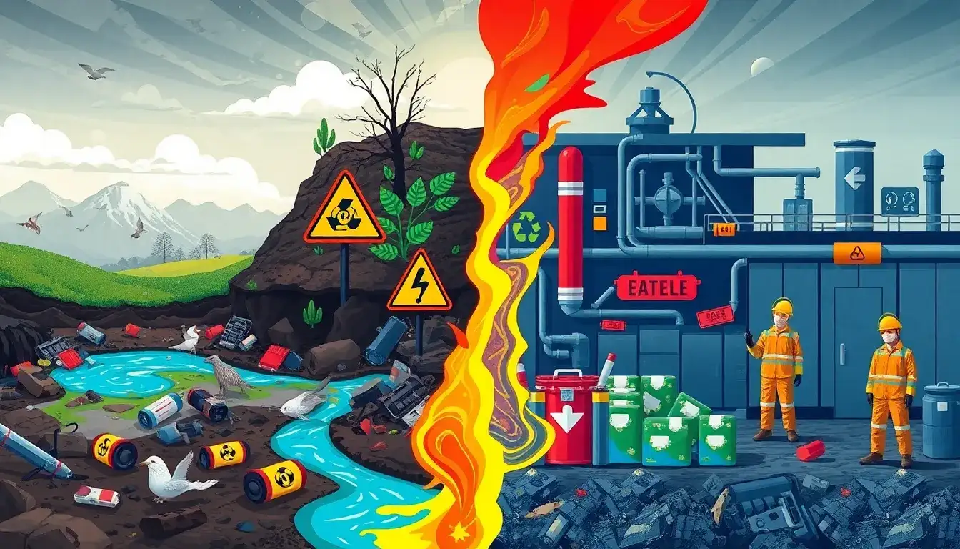 Are there any health risks associated with the disposal of lithium-ion batteries