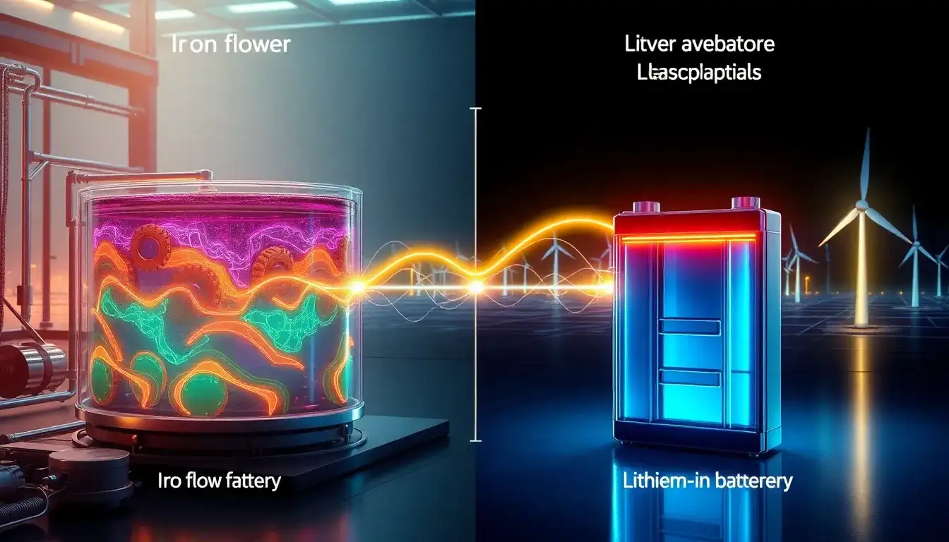 How does the lifespan of iron flow batteries compare to lithium-ion batteries