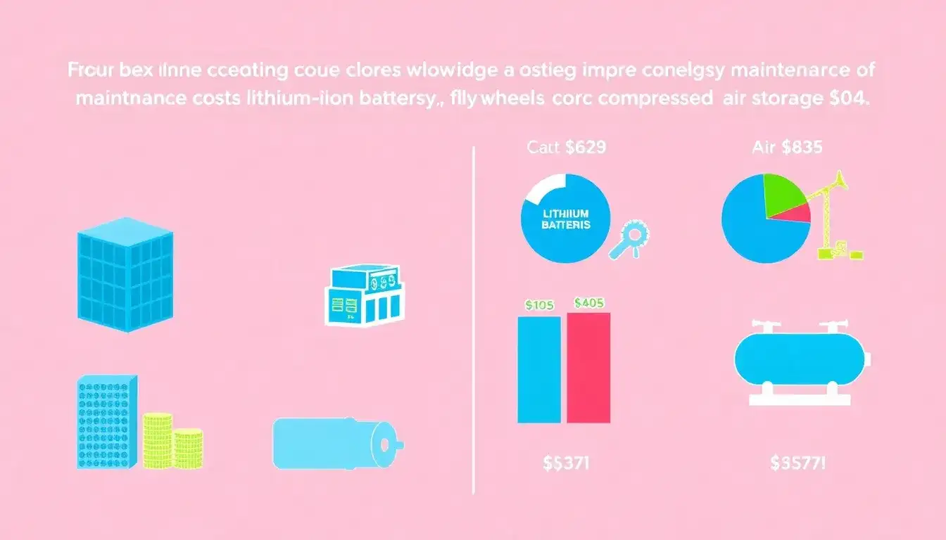How do the maintenance costs of flow batteries compare to other energy storage solutions