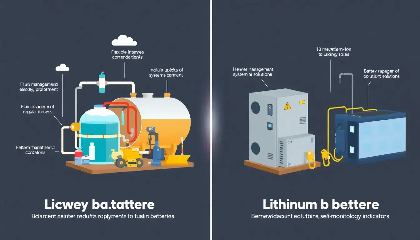 How does the maintenance requirement of flow batteries differ from that of lithium-ion batteries