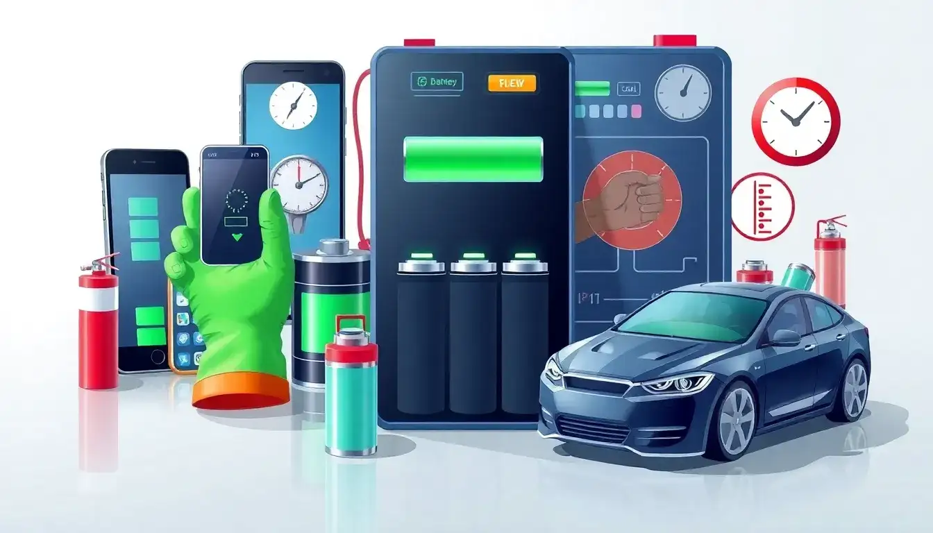 What are the main safety tips for handling lithium-ion batteries