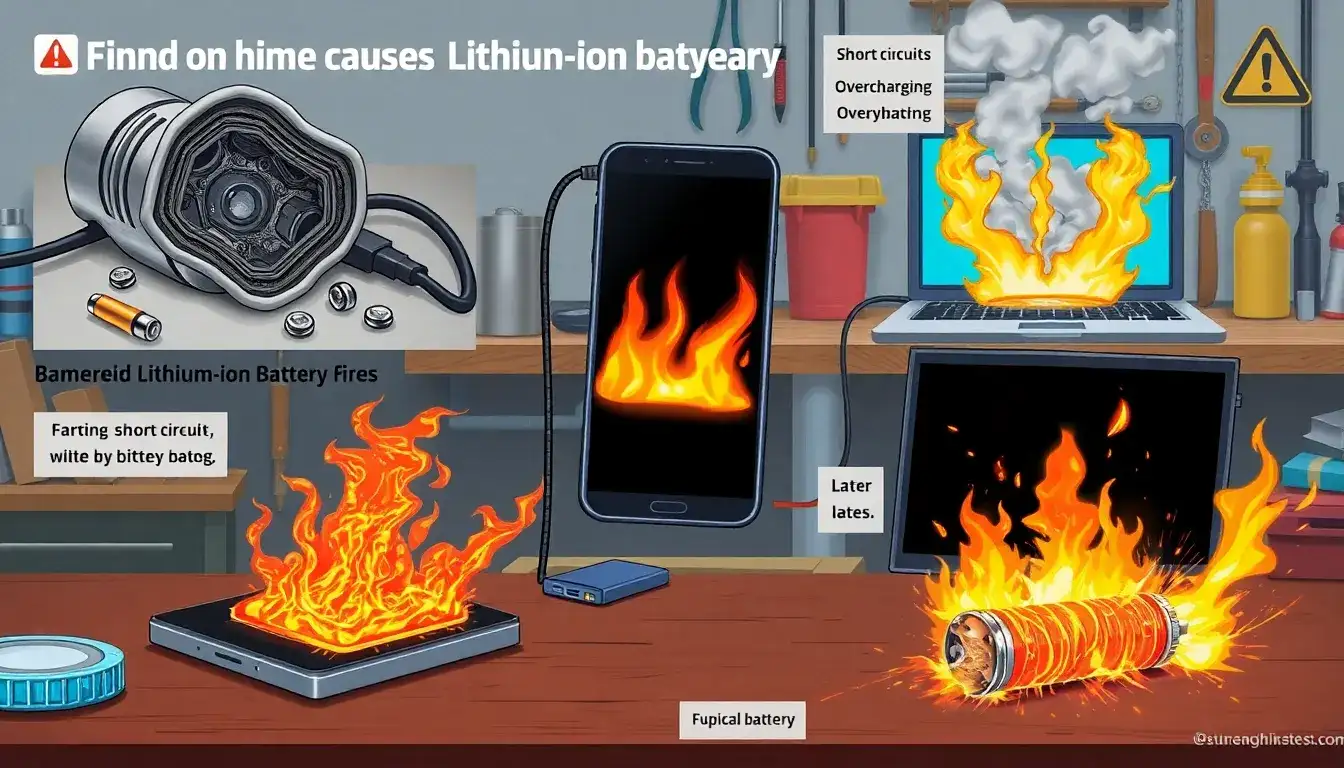 What are the common causes of lithium-ion battery fires