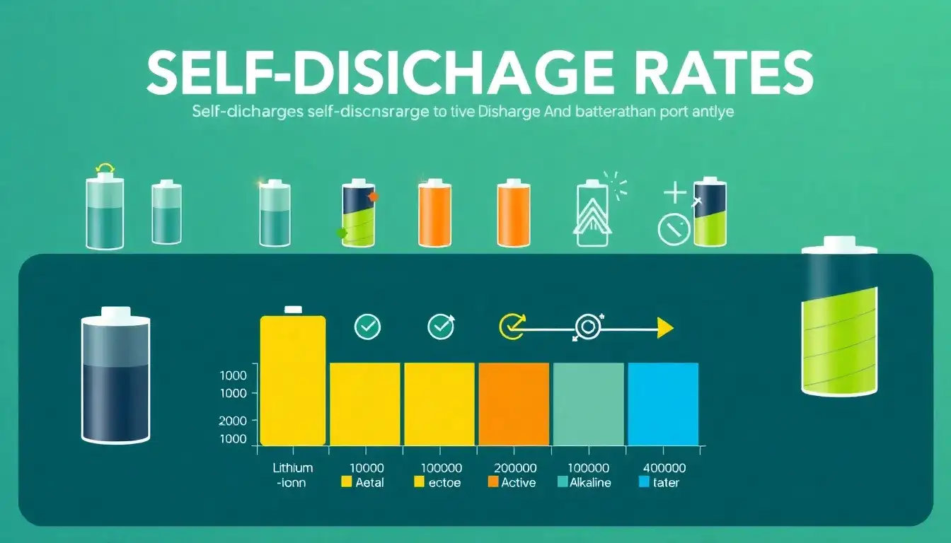 How do self-discharge rates vary among different battery types