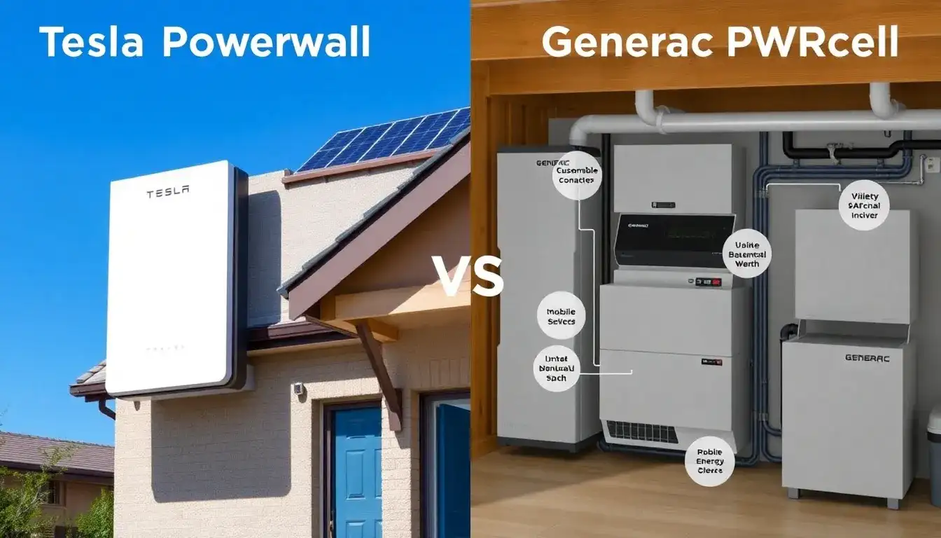 What are the main differences between Tesla Powerwall and Generac Pwrcell