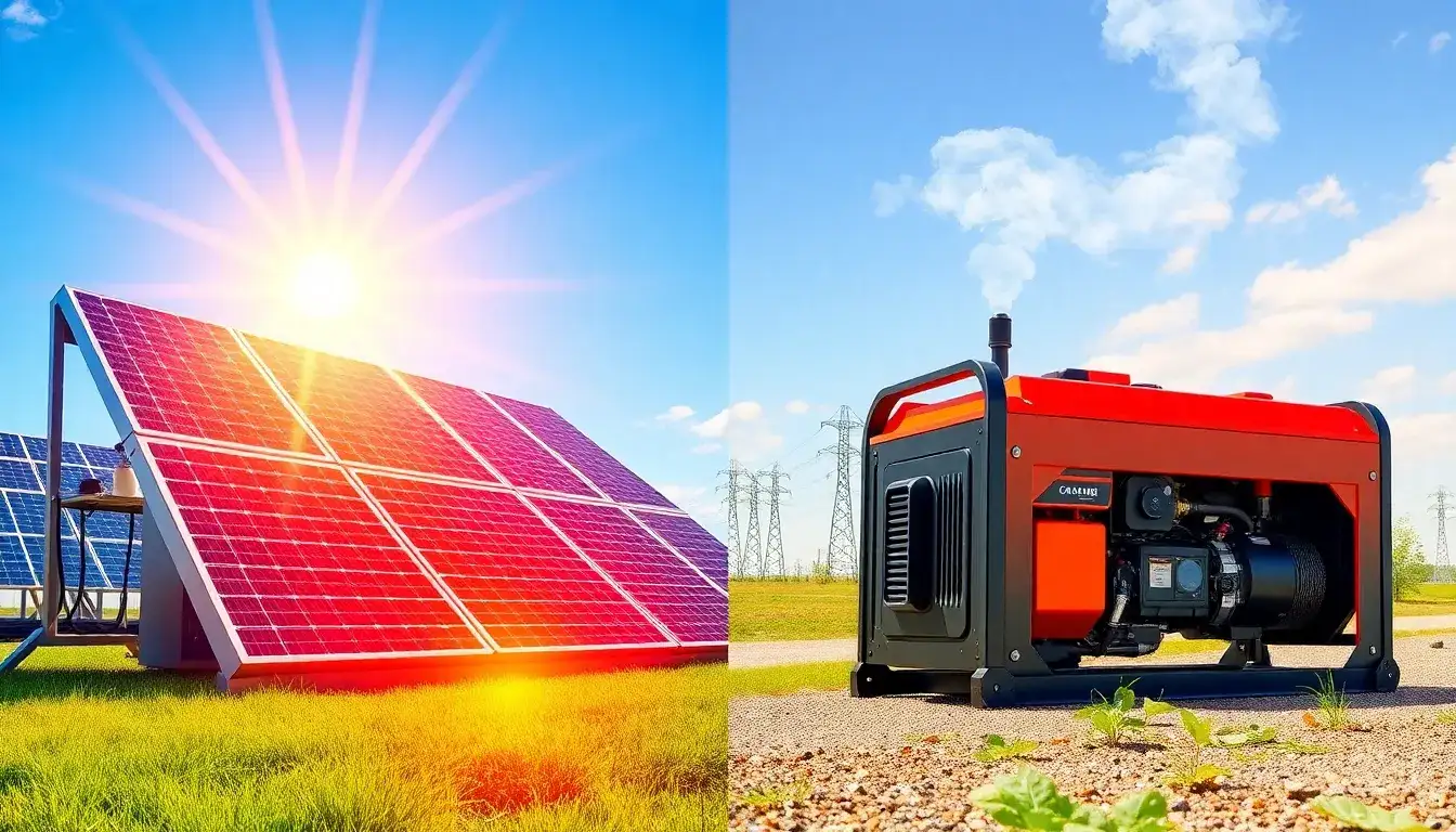 How do solar batteries compare to traditional generators