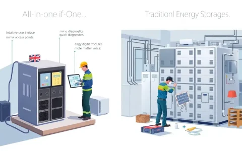 How does the maintenance process differ between all-in-one and traditional energy storage systems