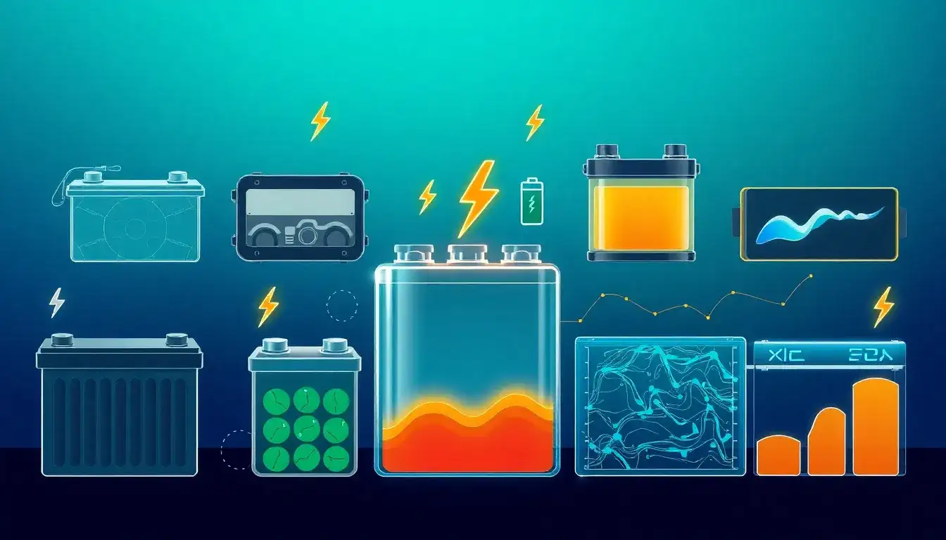 How does the efficiency of different battery technologies compare
