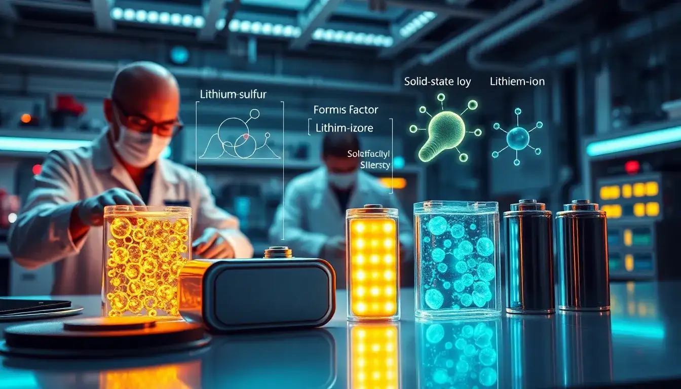 Which battery technology has the highest energy density