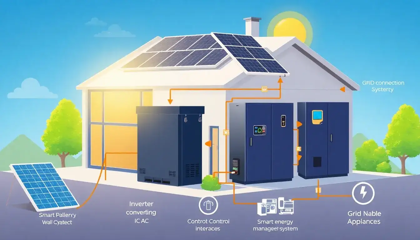What are the main components of a residential energy storage system