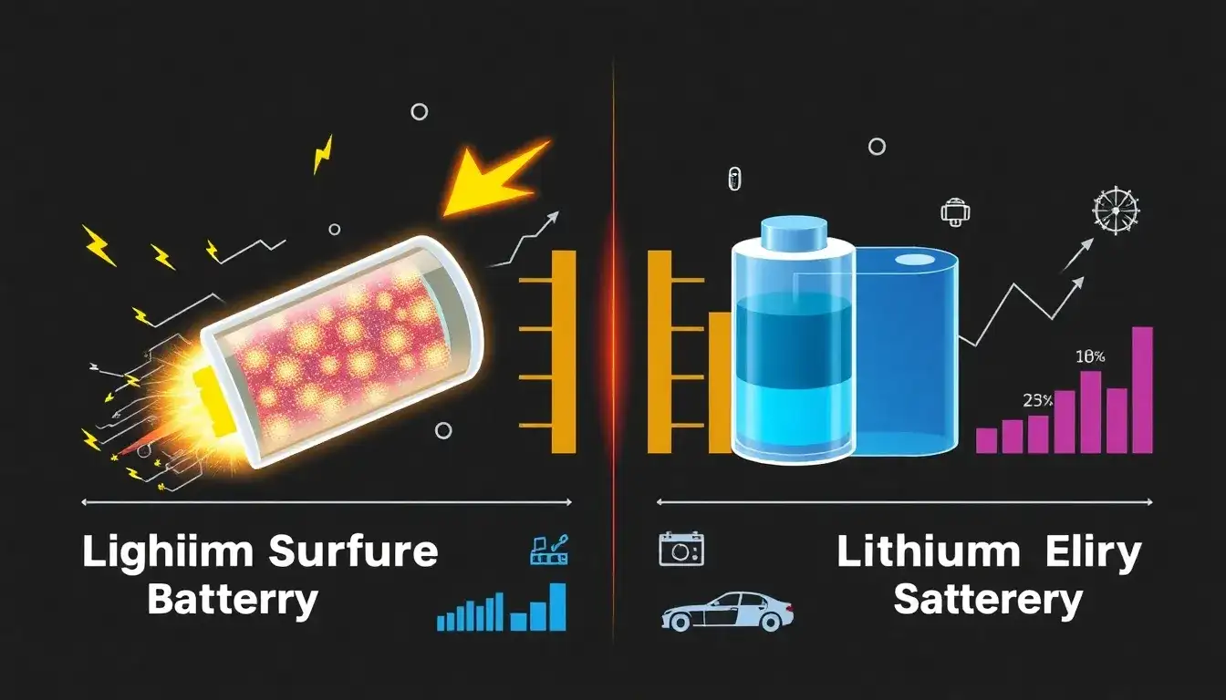 How does the energy density of lithium-sulfur batteries compare to lithium-ion batteries
