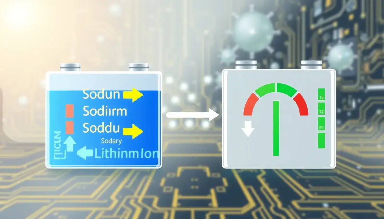 How does the round-trip efficiency of sodium-ion batteries compare to that of lithium-ion batteries
