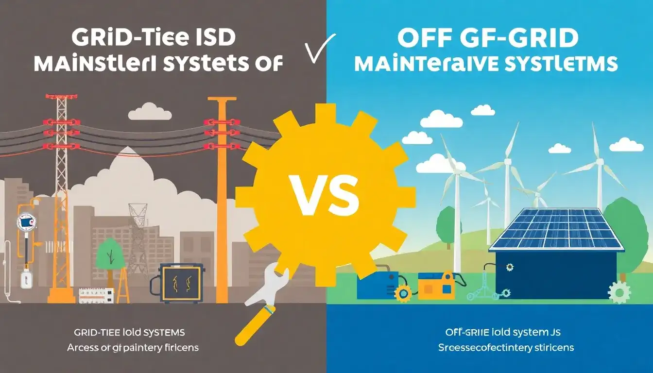 How do maintenance costs compare between on-grid and off-grid systems