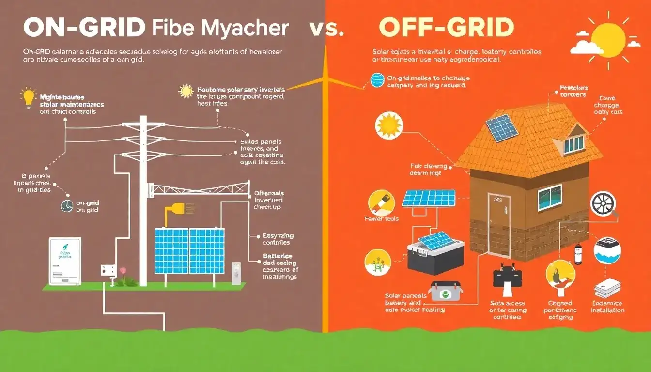 What are the main differences in maintenance requirements between on-grid and off-grid solar systems