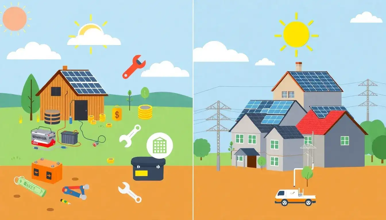 What are the typical repair costs for off-grid solar systems compared to on-grid systems