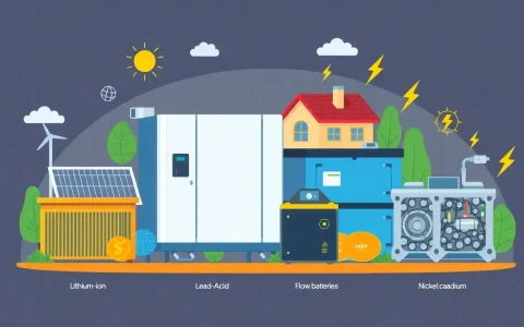 What are the different types of batteries used in residential energy storage systems