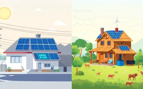 What are the long-term cost differences between grid-tied and off-grid solar systems