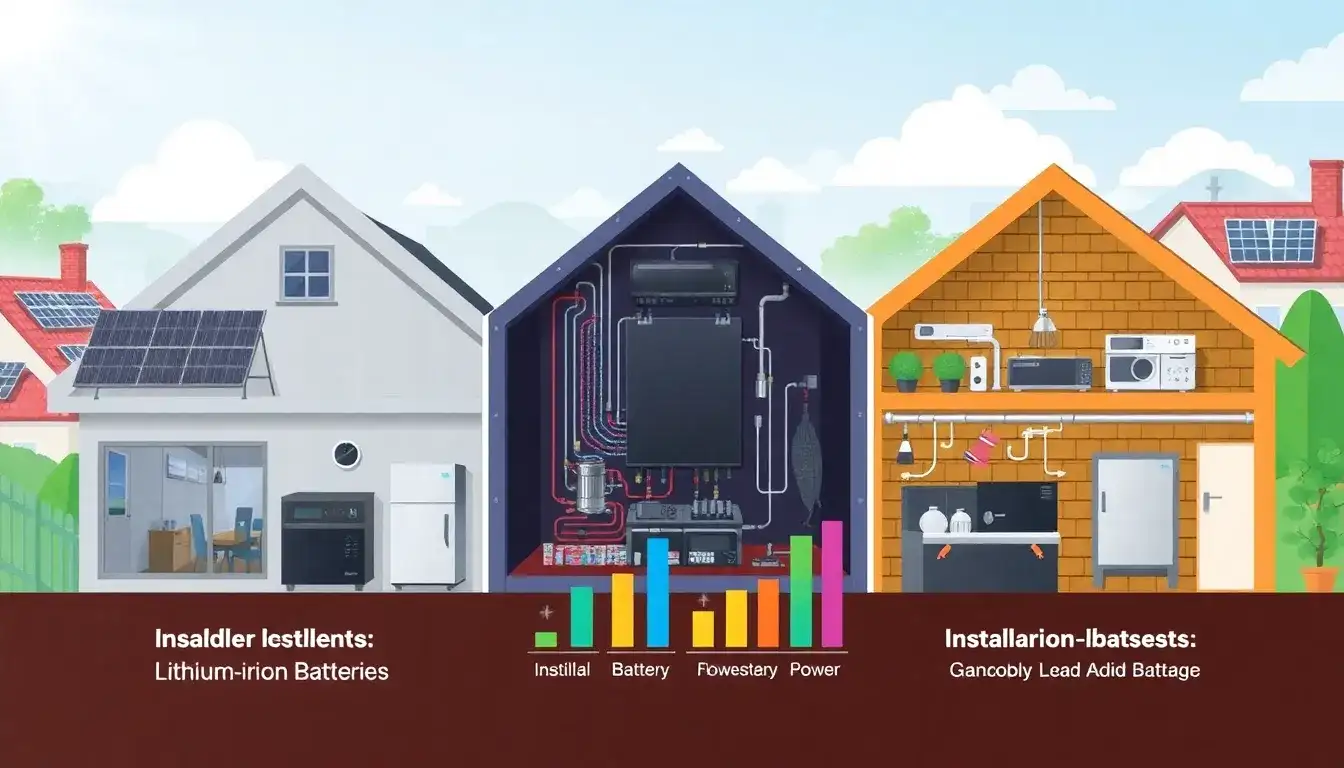 How do installation costs vary for different types of residential energy storage systems