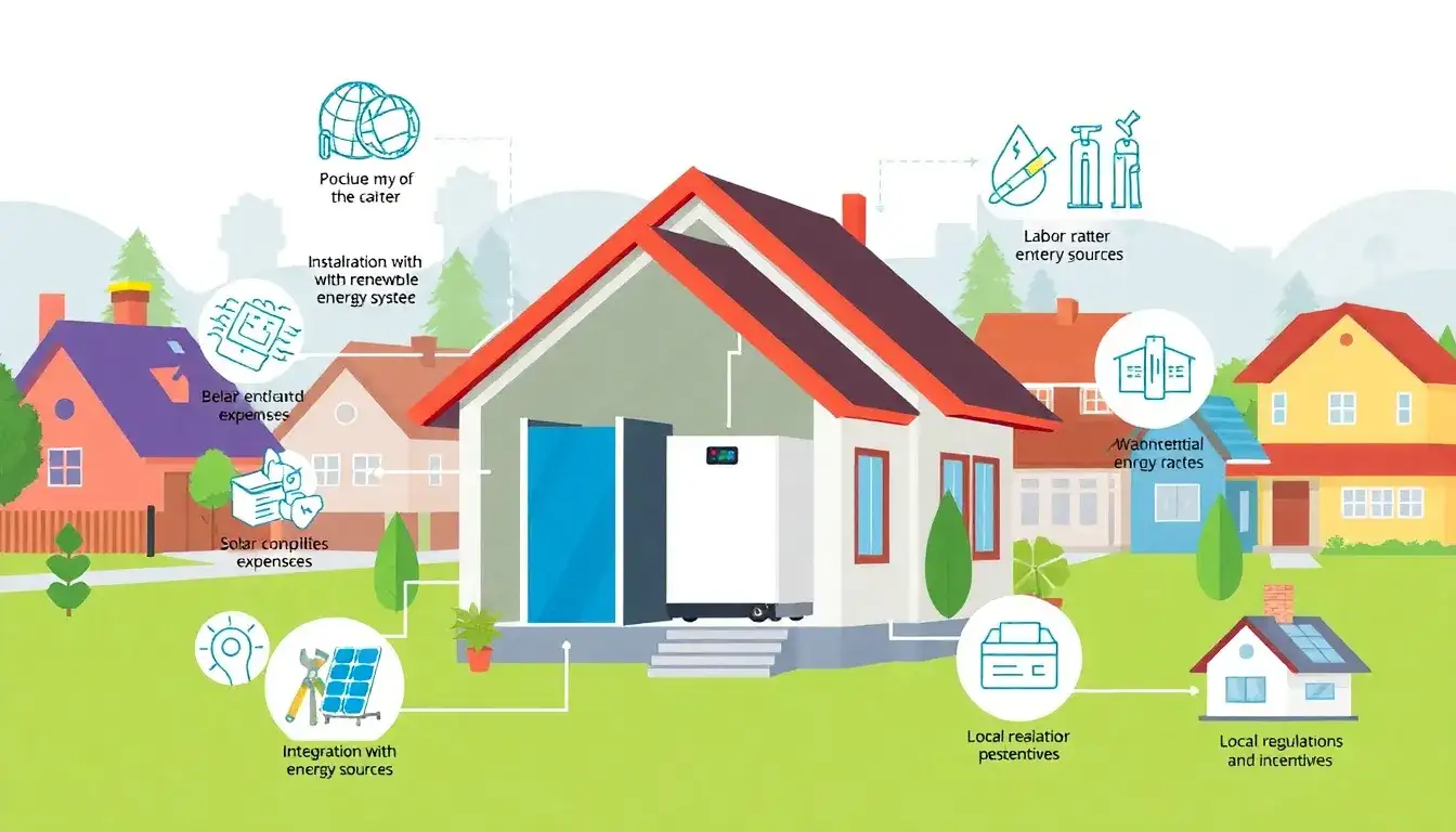 What are the main factors influencing the installation costs of residential energy storage systems