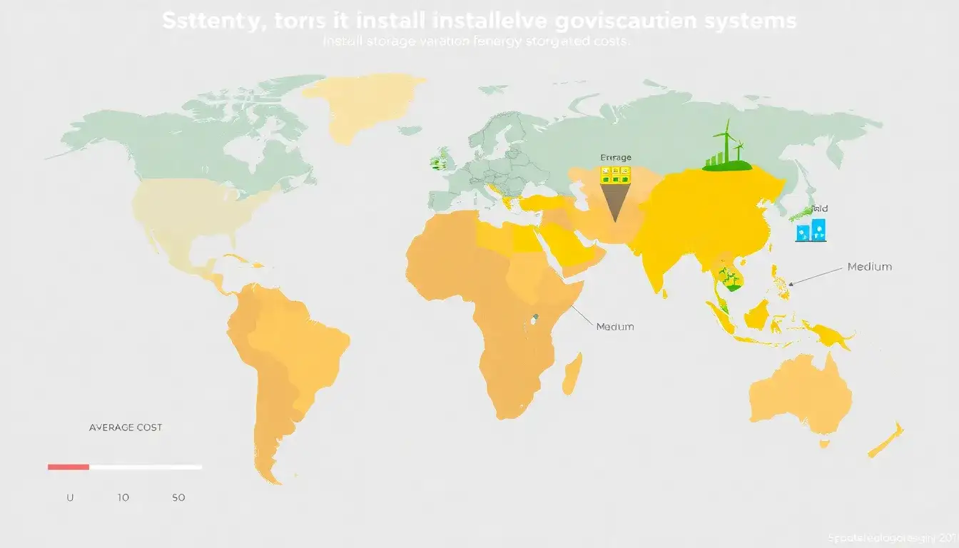Are there any significant regional variations in the installation costs of energy storage systems