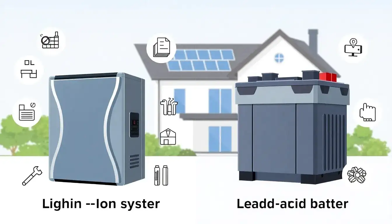 How does the type of battery (e.g., lithium-ion vs. lead-acid) influence the maintenance costs of residential energy storage systems
