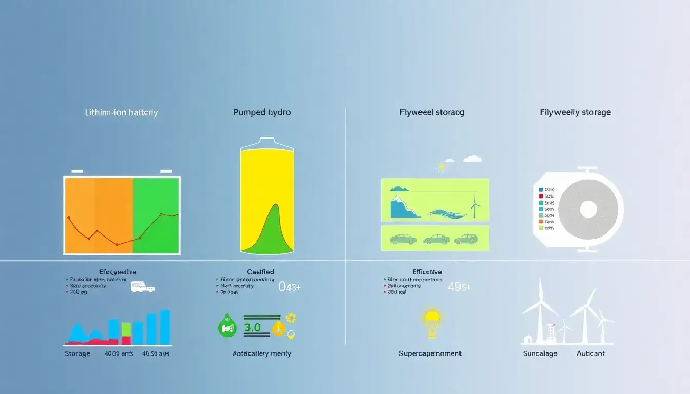 What are the differences in efficiency between various types of energy storage systems