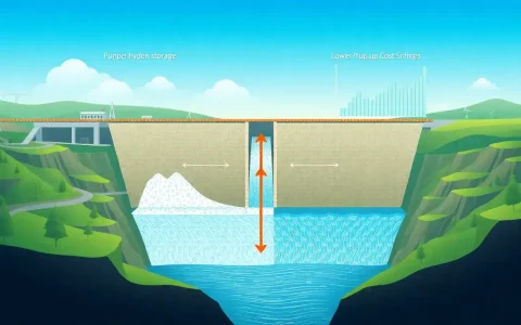 How does the round-trip efficiency of pumped hydro storage impact its overall cost