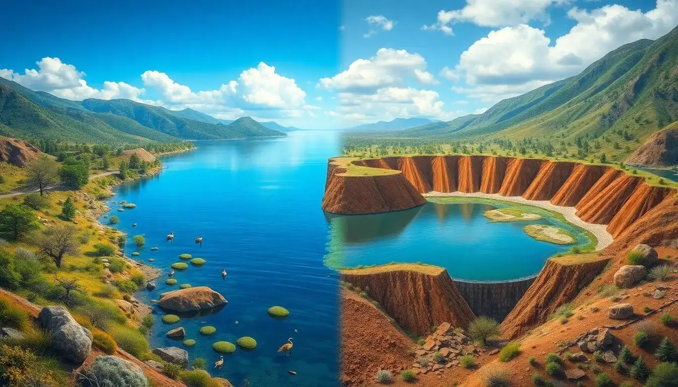 What are the long-term ecological effects of creating large reservoirs for pumped hydro storage