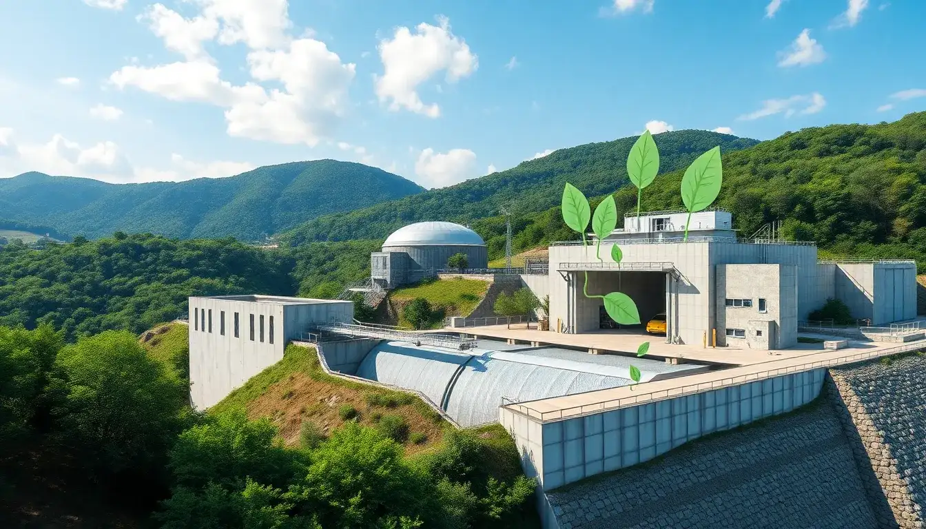 How does the construction material used in pumped hydro storage facilities affect their environmental footprint