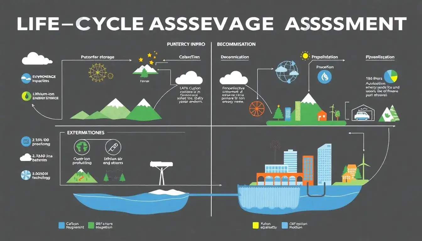How does the life cycle assessment of pumped hydro storage facilities compare to other energy storage technologies