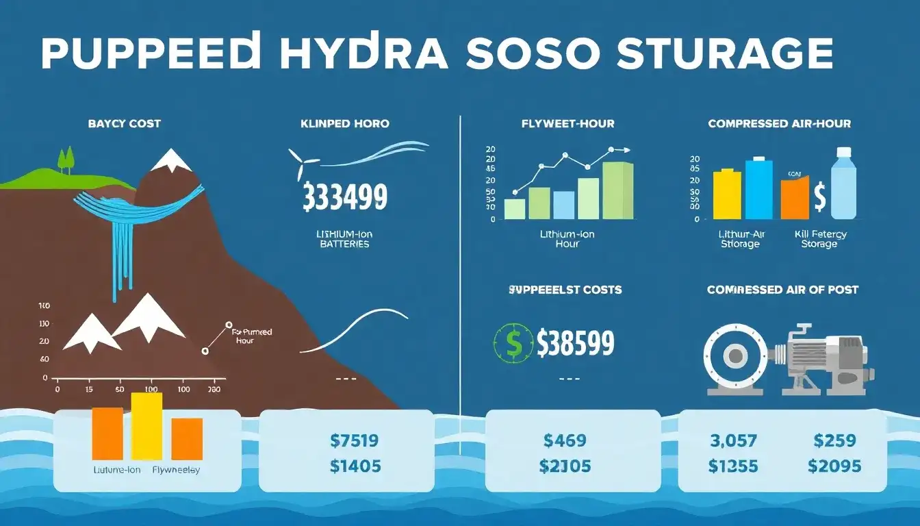 How do the costs of pumped hydro storage compare to other energy storage solutions