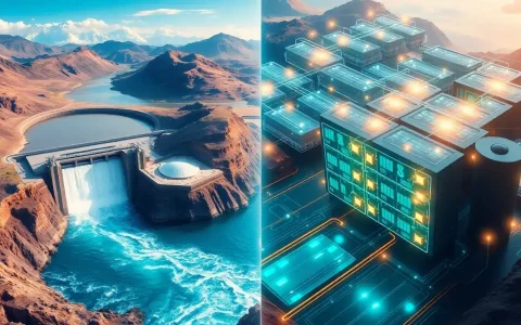 How does the efficiency of pumped hydro storage compare to battery storage