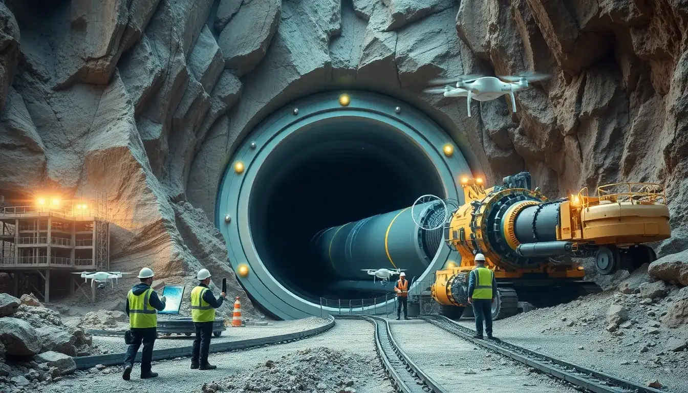 How do tunnel-boring machines reduce the construction time and costs for pumped storage hydropower