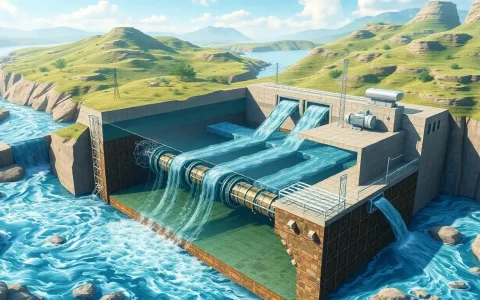 How does the use of submersible pump-turbines and motor-generators improve the efficiency of pumped storage hydropower