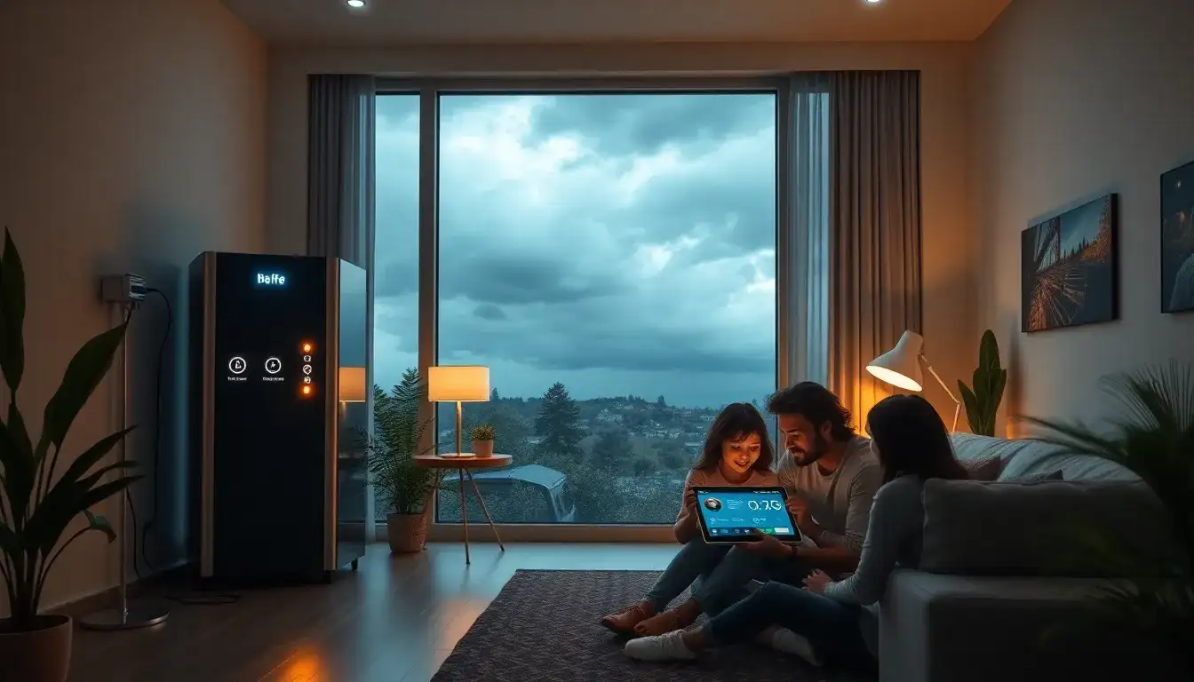 How do residential energy storage systems provide backup power during outages