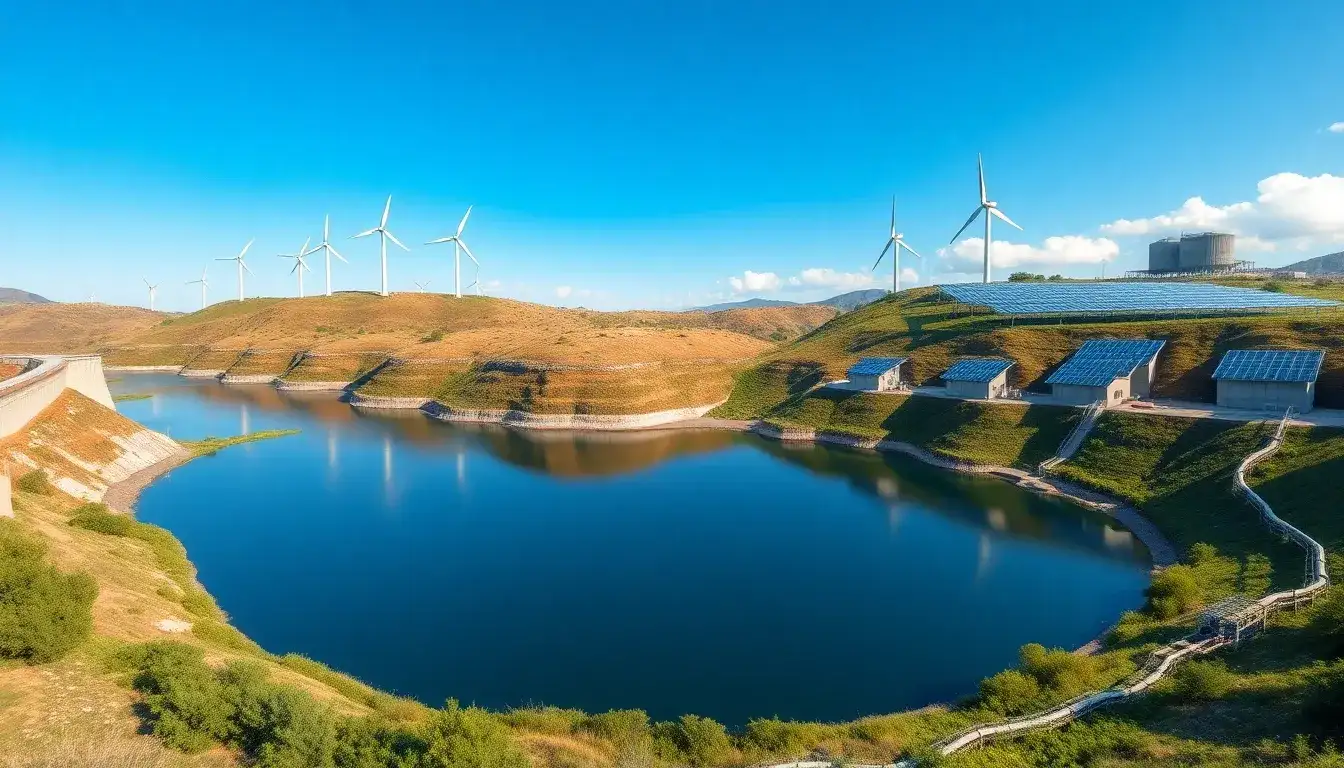 What are some real-world examples of pumped hydro storage facilities integrated with renewable energy