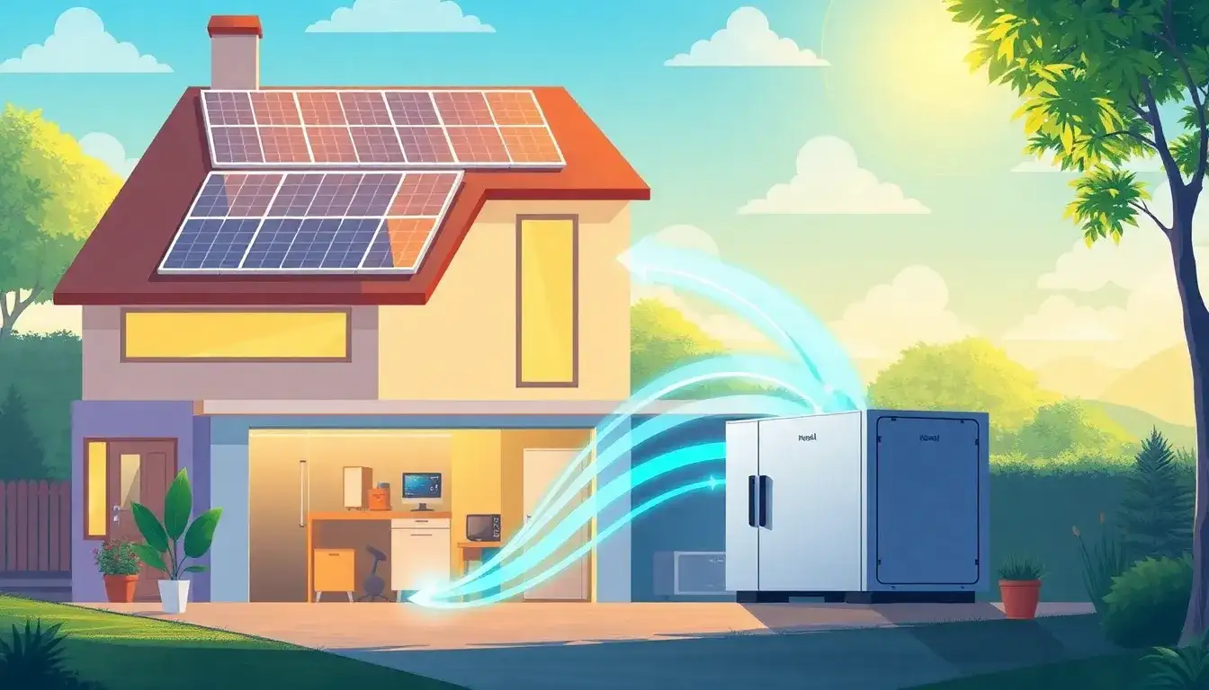 How do residential energy storage systems integrate with solar panels