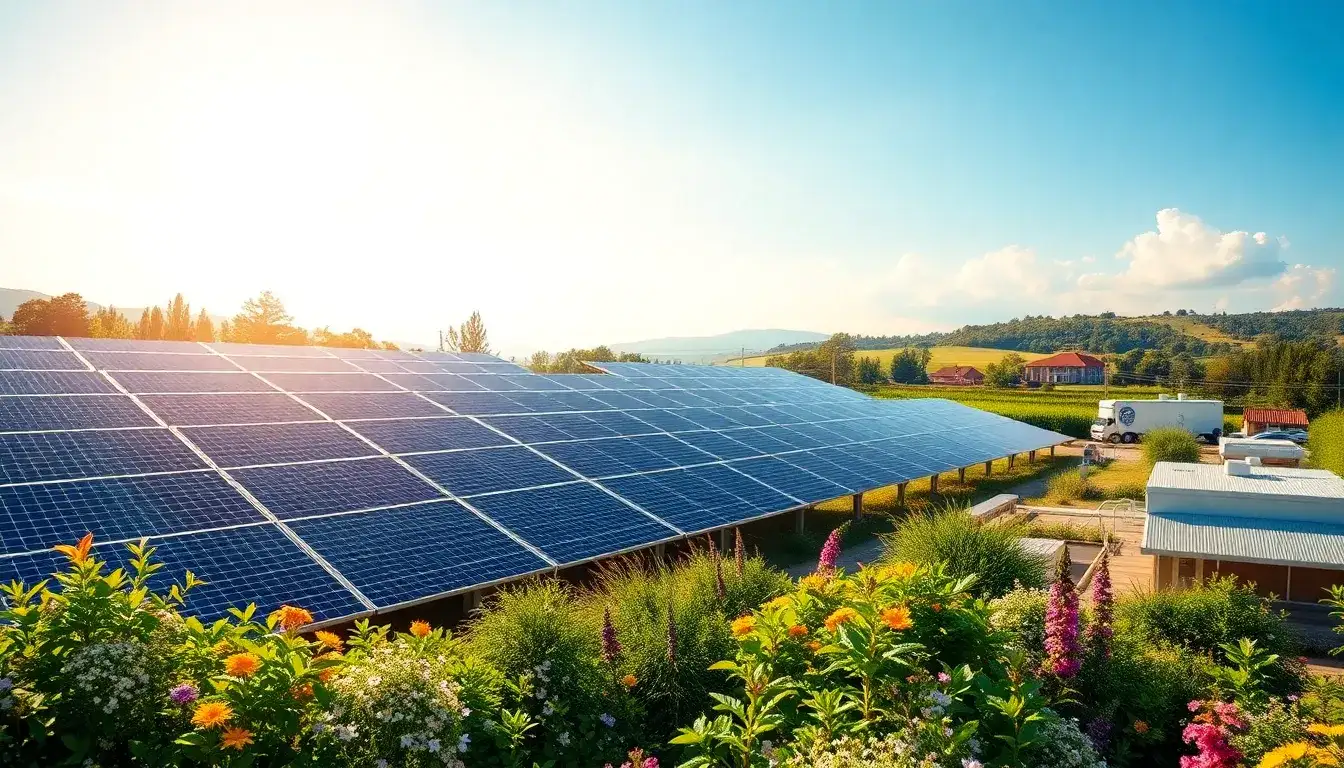 What are the environmental benefits of combining solar panels with energy storage