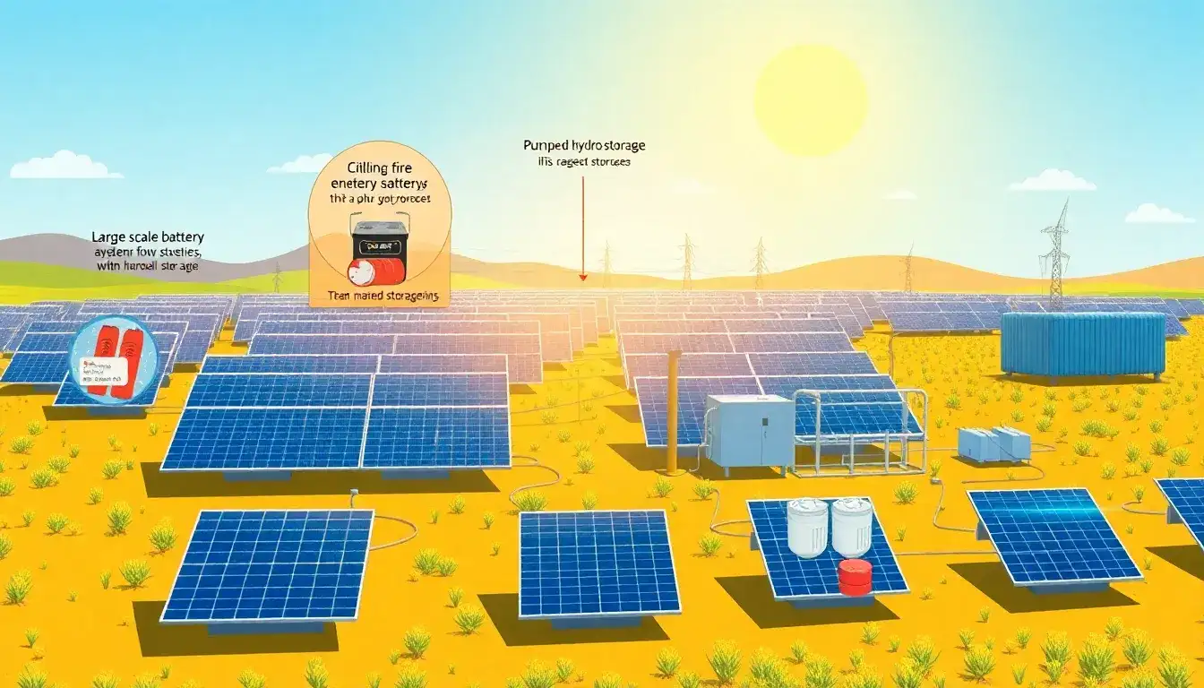 What are the main types of energy storage used in solar power systems