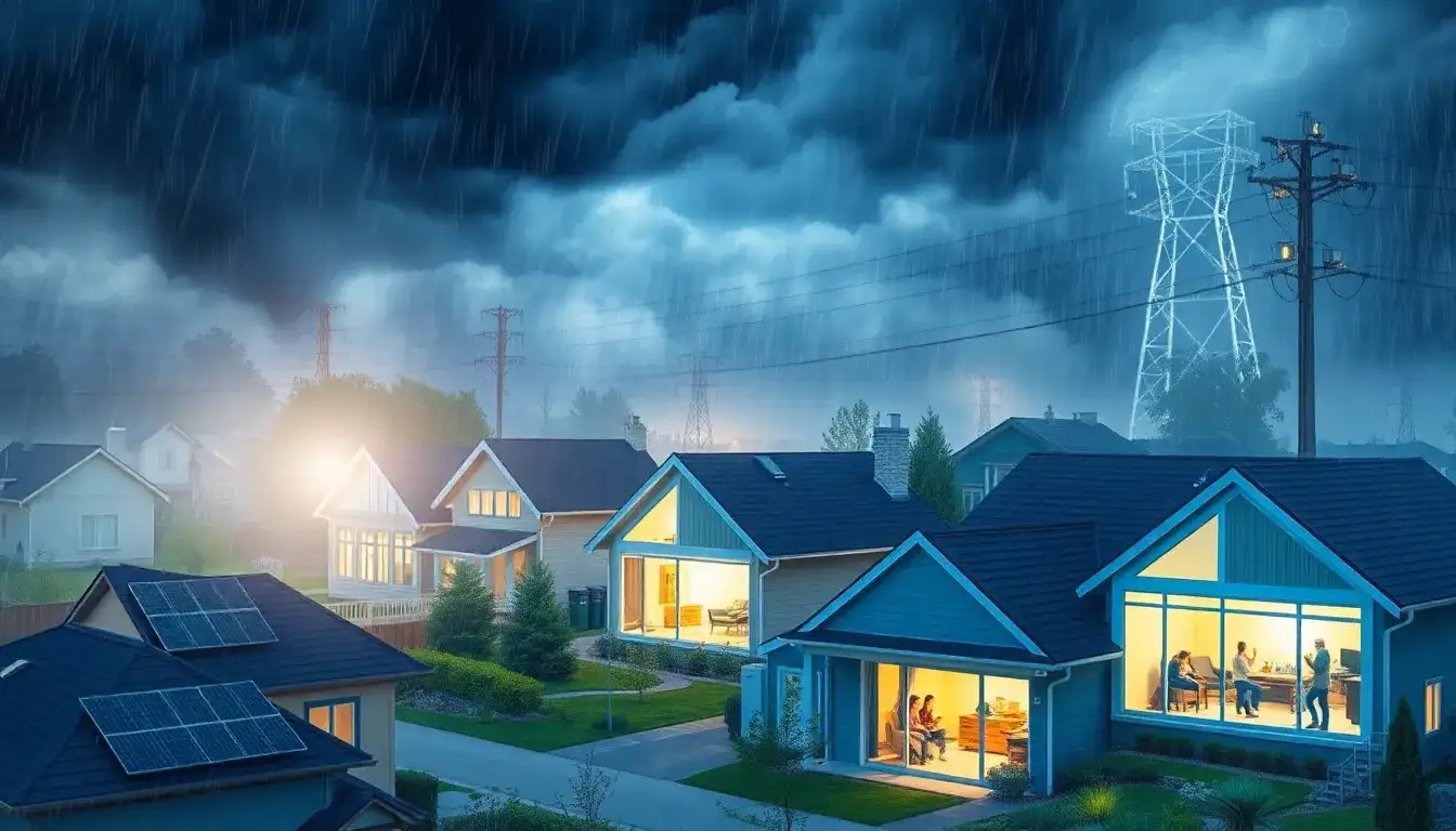 What role do residential energy storage systems play in mitigating the impact of severe weather events