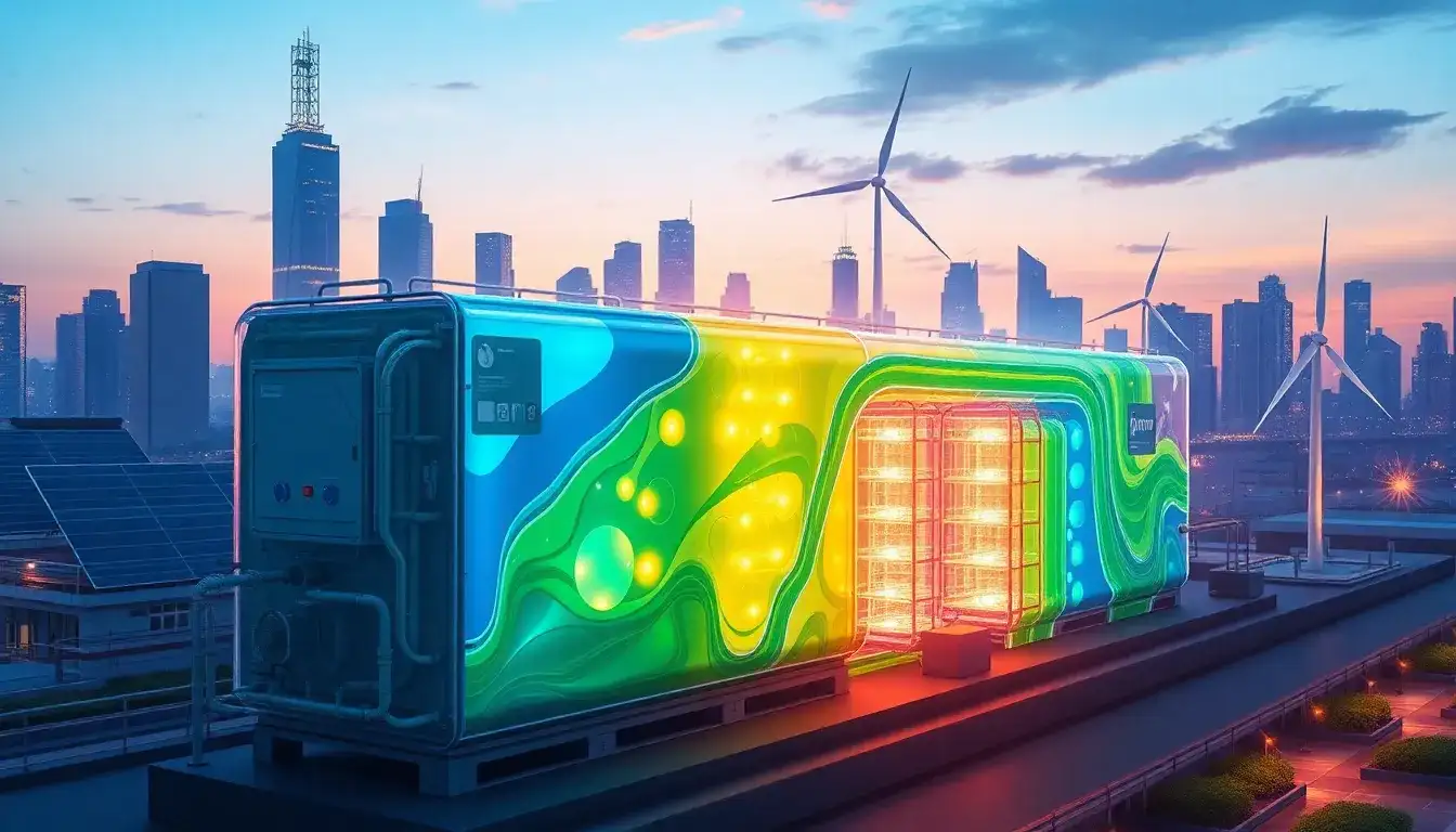 How does flow battery technology offer scalability for grid storage