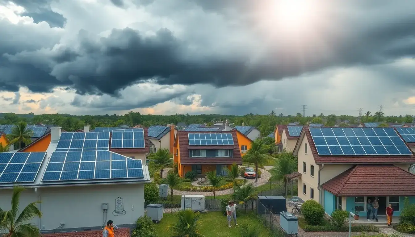How do solar and storage systems improve resilience during natural disasters