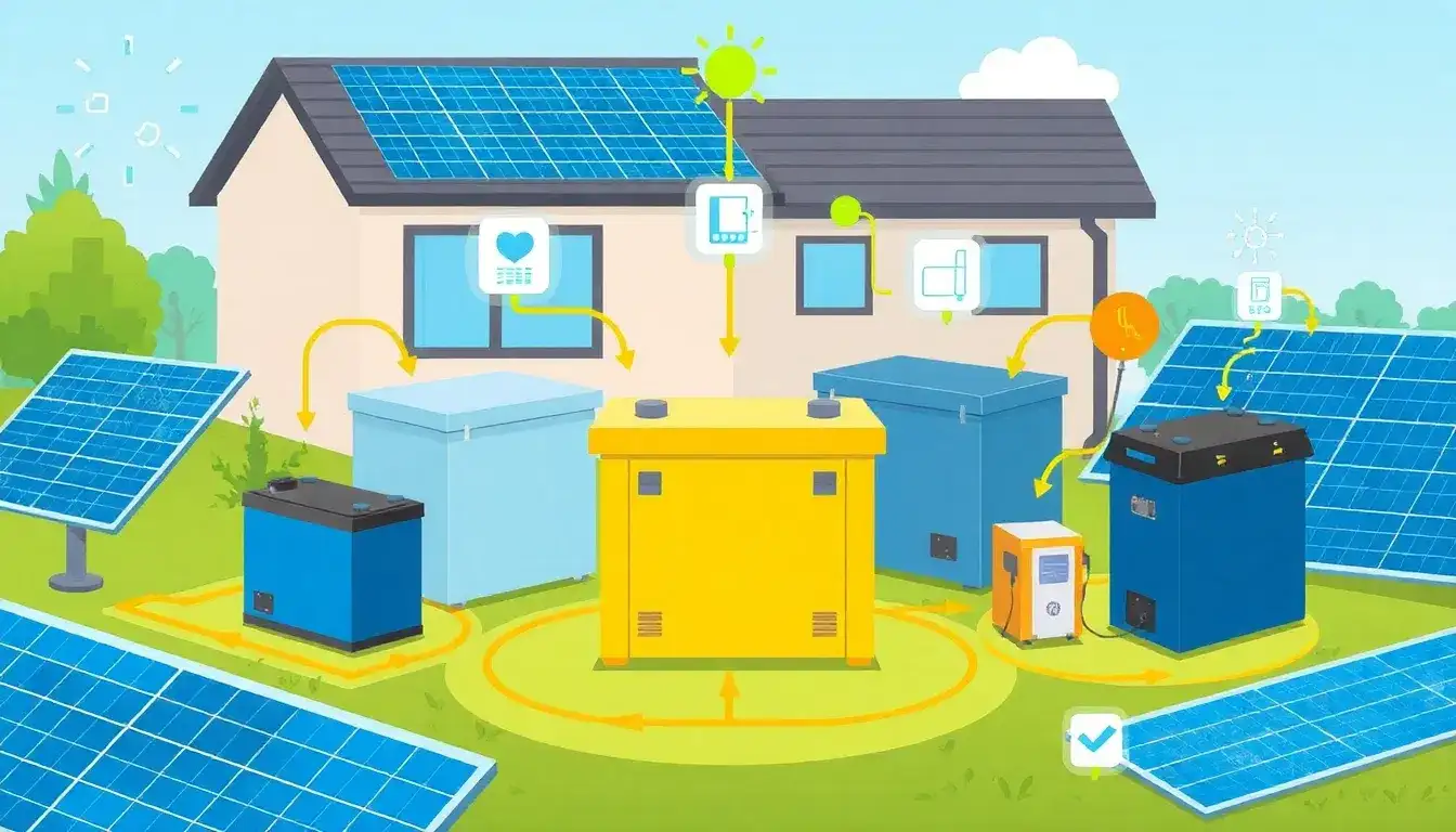 What are the most common types of batteries used in residential energy storage systems