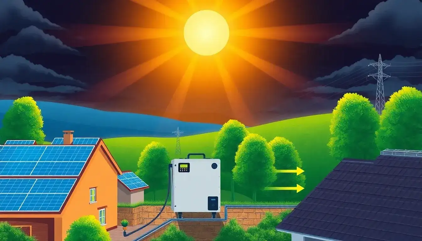 How does battery storage help during power outages for solar energy systems