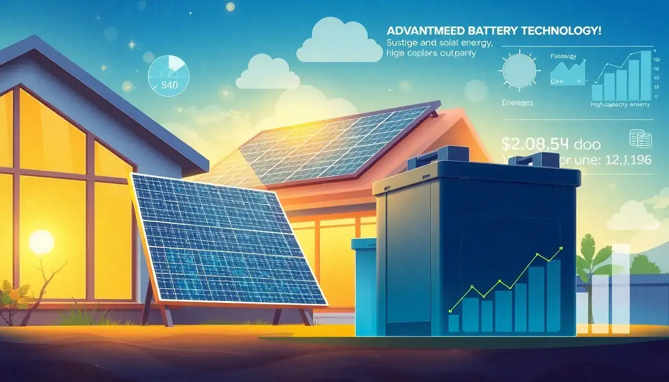 How do advancements in battery technology impact the overall cost of solar energy systems