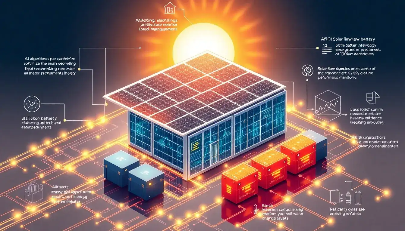 How does the integration of AI optimize the performance of solar batteries