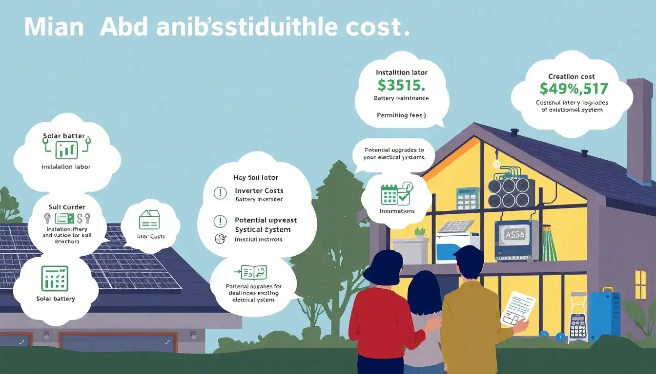 What are the additional costs associated with installing a solar battery system