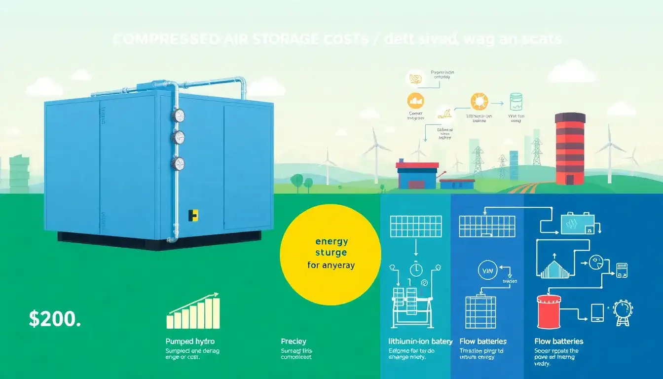 How does the cost of compressed air storage compare to other long-duration energy storage technologies