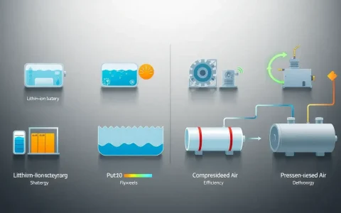 How do different types of energy storage technologies compare in terms of efficiency