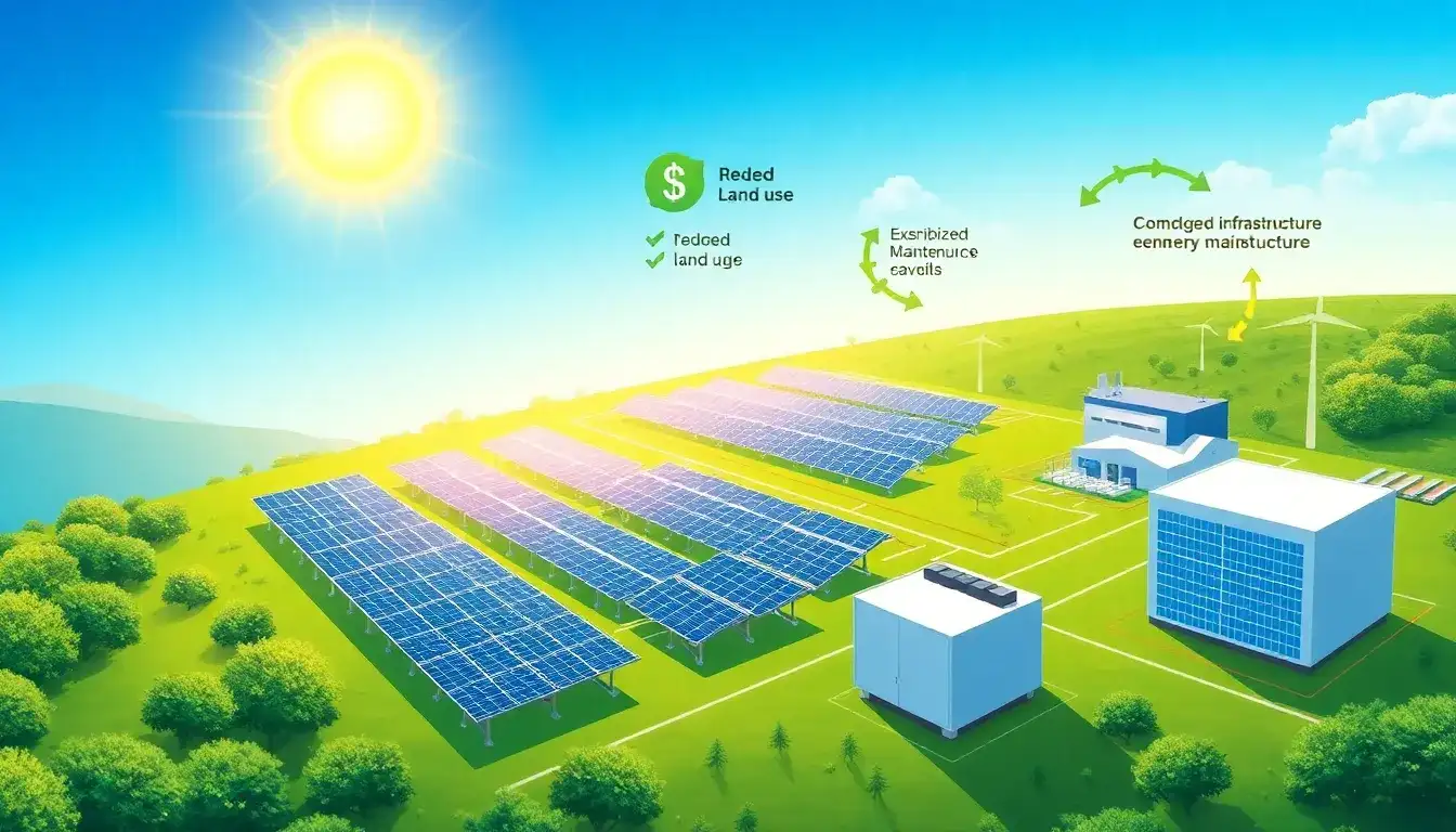 What are the main cost-saving benefits of co-locating solar and storage projects